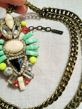 🔮 OCCULT POP 🔮 VTG Sugarfix Evil Eye Gemstone Statement necklace, Dark Arts